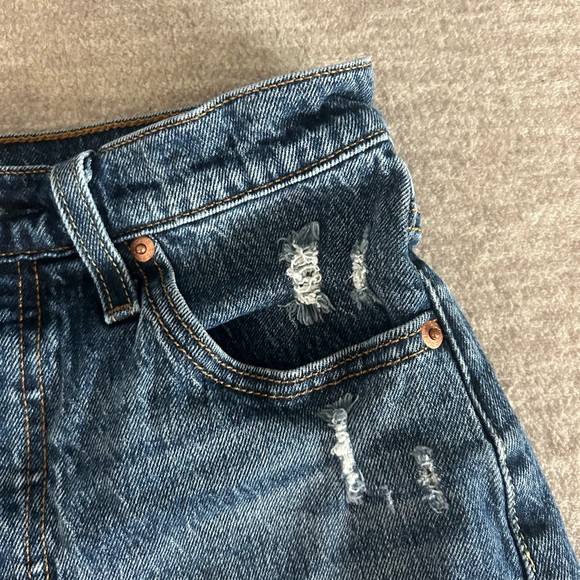 Levi's 501 Blue Distressed Jean Shorts Waist Size 25 - Picture 4 of 10